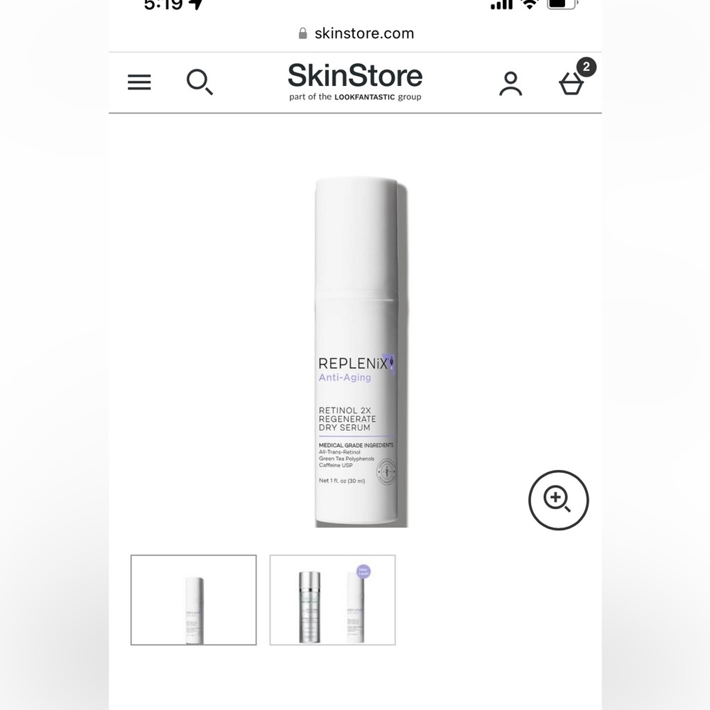 Replenix Retinol 2x Regenerate Dry Serum